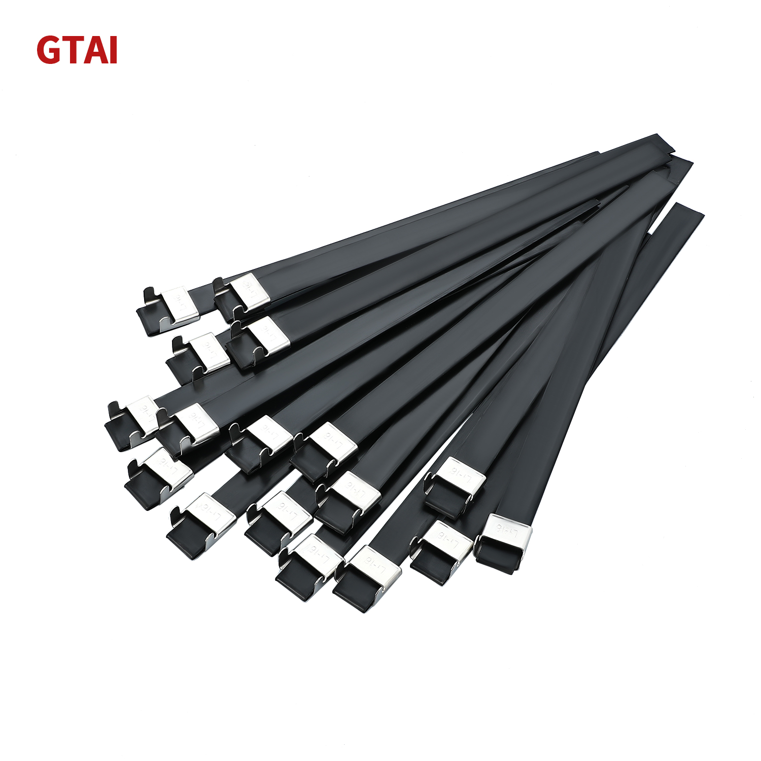 Stainless Steel Cable Tie---304 316 L Type PVC Coated Cable Tie with Wing Lock in black