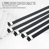 Stainless Steel Cable Tie---304 316 L Type PVC Coated Cable Tie with Wing Lock in black