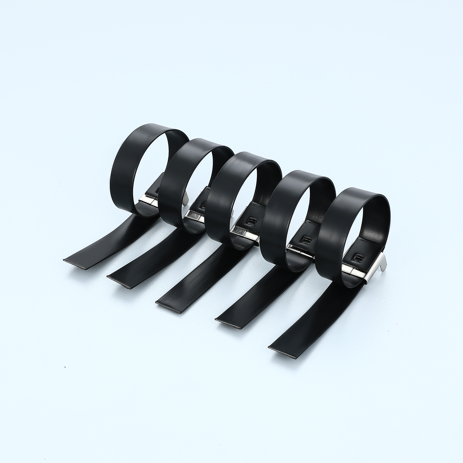 Stainless Steel Cable Tie---304 316 L Type PVC Coated Cable Tie with Wing Lock in black