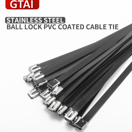 Stainless Steel Cable Tie---304 316 Ball Lock PVC Coated Tie